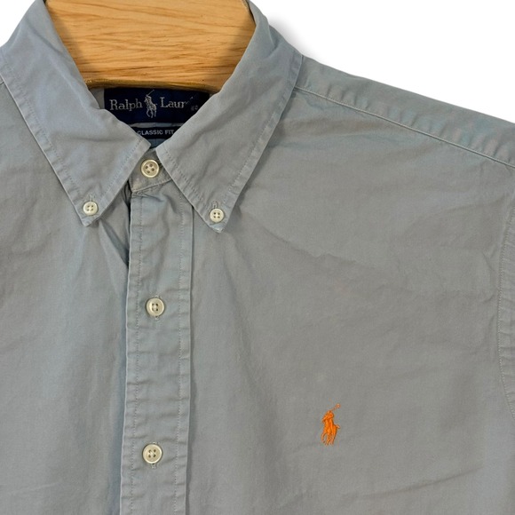 Polo Ralph Lauren Other - Vintage Ralph Lauren Button Down Mens XL Blue Gray Faded Classic Fit Shirt Pony